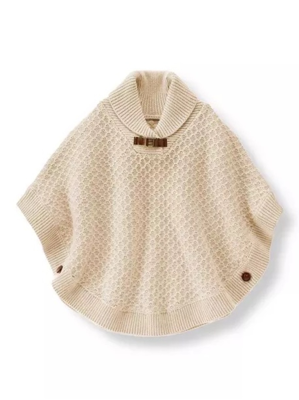 Janie and Jack Light Tan Textured Sweater Poncho